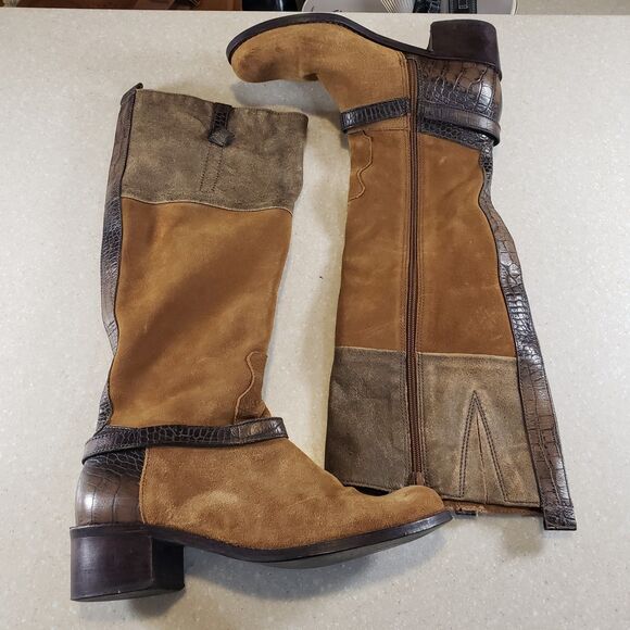 Matisse Shoes - Matisse Nola Leather Suede Knee High Riding Boots Tan Brown Women’s 8M